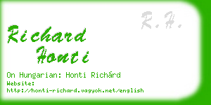 richard honti business card