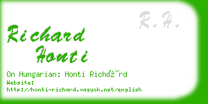 richard honti business card